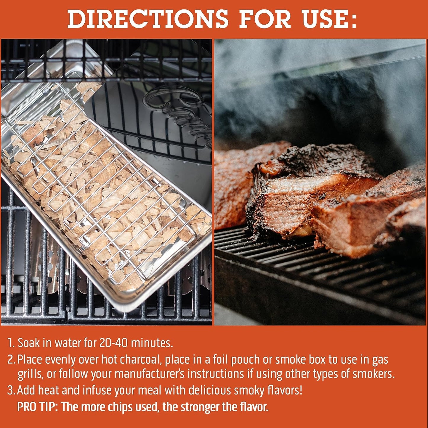 All Natural Pecan Wood Chips for Smoker - 260 Cu. In. Bag, Approx 2 Pounds- Kiln Dried Coarse Cut BBQ Grill Wood Chips for Smoking Meats - Barbecue Smoker Accessories - Grilling Gifts for Men