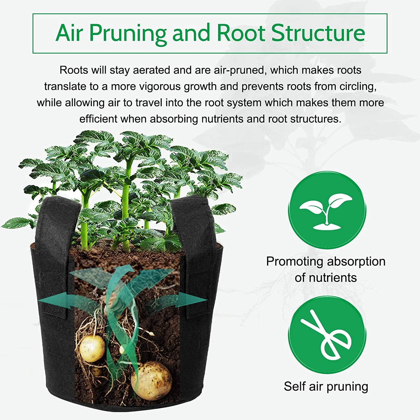 24-Pack 3 Gallon Nonwoven Grow Bags, Plant Grow Bags,Heavy Duty Aeration Fabric Pots with Durable Handles, Come with 24 Pcs Plant Labels