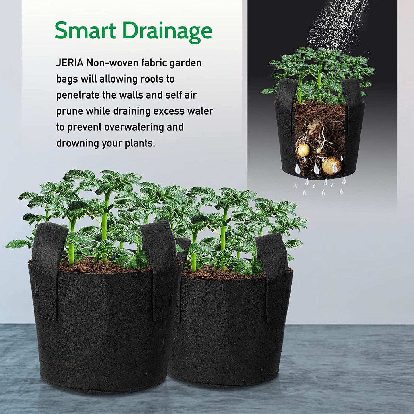 24-Pack 3 Gallon Nonwoven Grow Bags, Plant Grow Bags,Heavy Duty Aeration Fabric Pots with Durable Handles, Come with 24 Pcs Plant Labels
