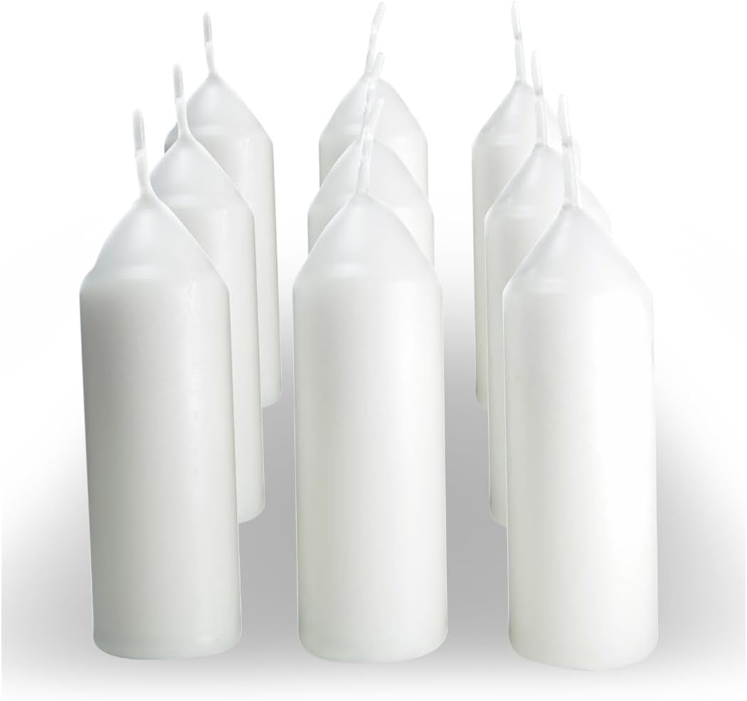 9-Hour White Candles for Candle Lanterns and Emergency Preparedness