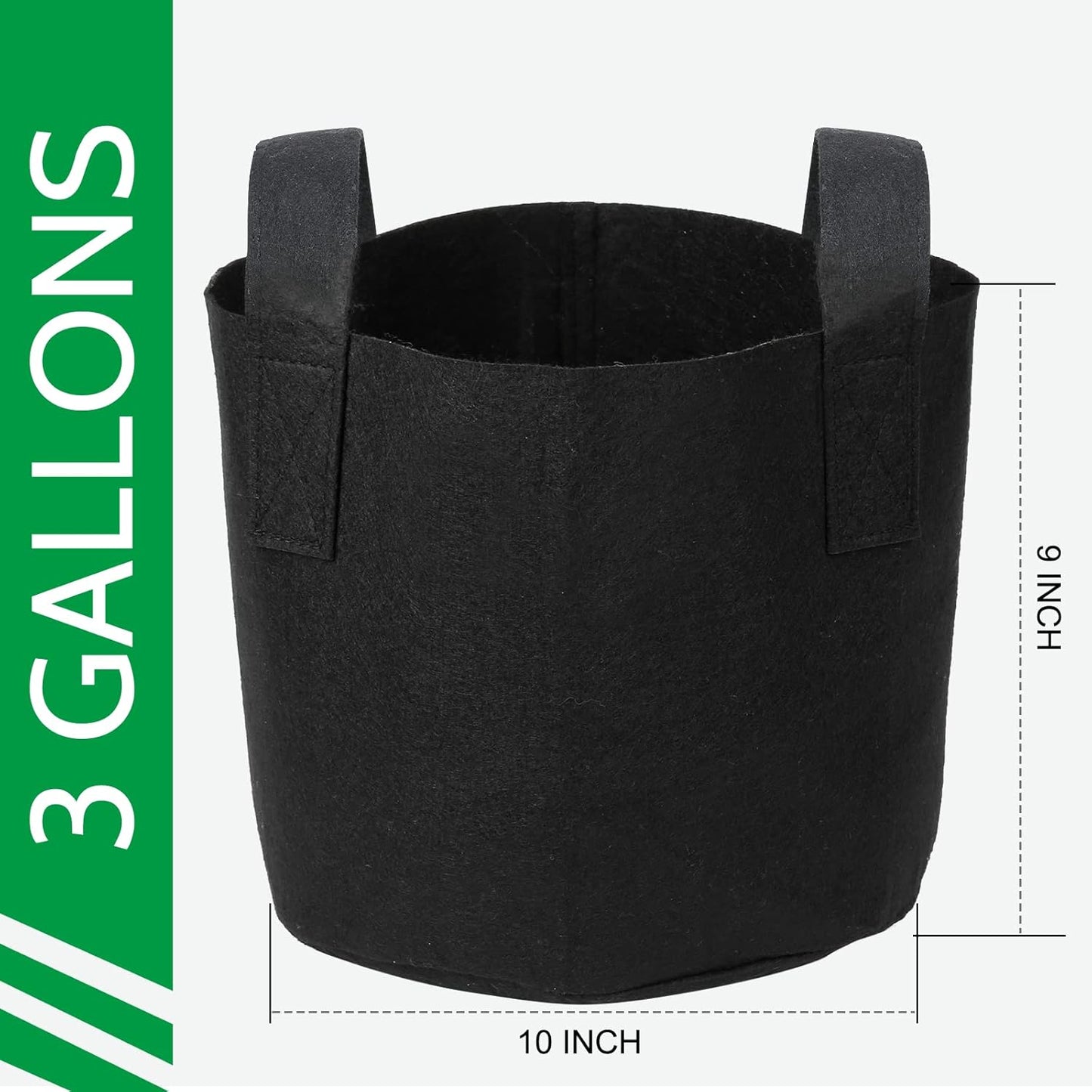 24-Pack 3 Gallon Nonwoven Grow Bags, Plant Grow Bags,Heavy Duty Aeration Fabric Pots with Durable Handles, Come with 24 Pcs Plant Labels