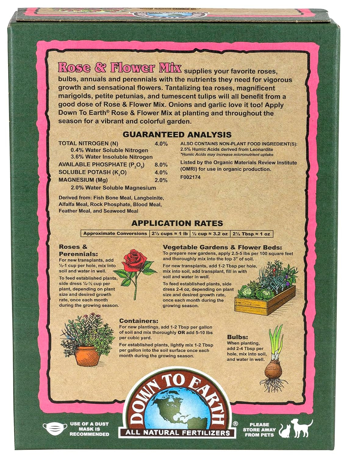 Organic Rose & Flower Mix 4-8-4, 5 Lb