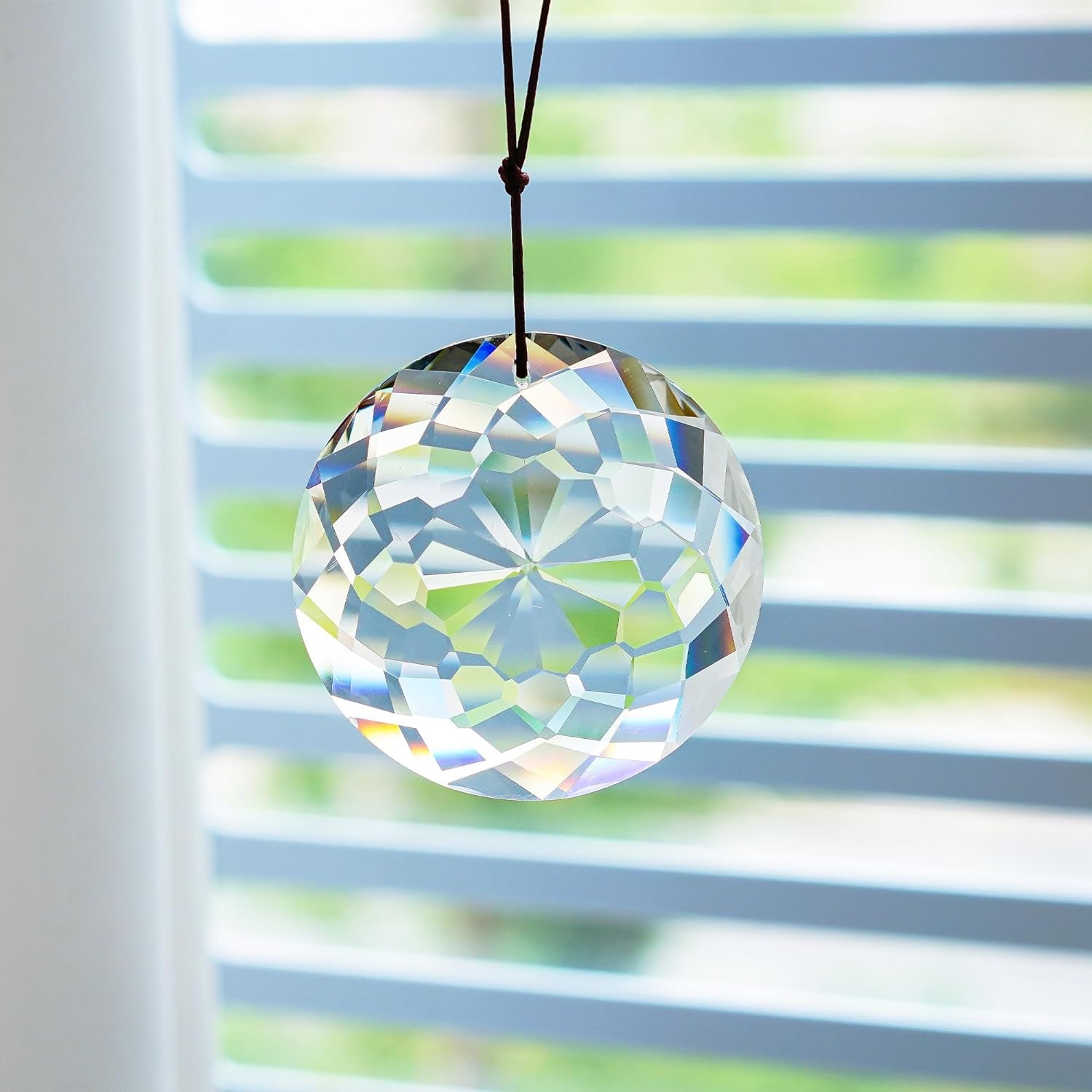 Hanging Crystal Suncatcher Clear Chandelier Crystals Flower of Life Prisms Sun Catcher Window Indoor Ornament Crafts(75Mm)