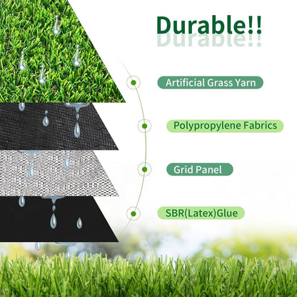 Artificial Grass Rug Indoor Outdoor, 28 in X 40 in (7.7 Square FT) Realistic Thick Synthetic Fake Grass Mat for Dogs, Garden Lawn Landscape Patio Grass