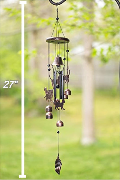 27-Inch H Cats Wind Chimes for outside Unique Kitten Memorial Windchimes Outdoor Decorations Garden Decor Cat Lover Gift for Women, Mom, Grandma, Unisex