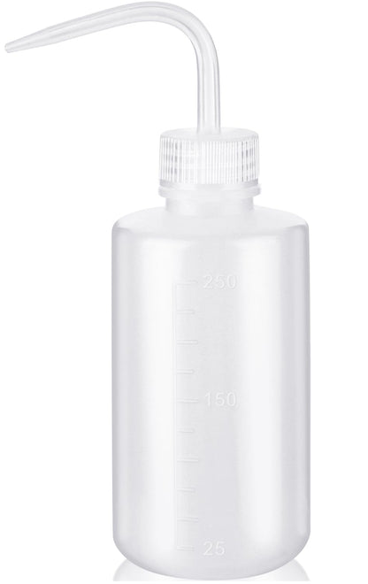 Plastic Squeeze Bottle Leak Proof, 250Ml | 8.5Oz White Wash Bottle Chemical, LDPE, Safety, Medical with Narrow Mouth Scale Labels for Succulent Tattoo Label Watering (1 Bottle)