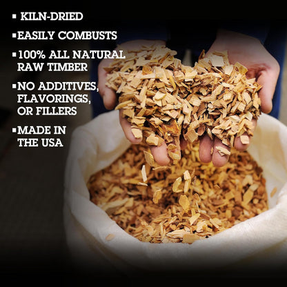 All Natural Pecan Wood Chips for Smoker - 260 Cu. In. Bag, Approx 2 Pounds- Kiln Dried Coarse Cut BBQ Grill Wood Chips for Smoking Meats - Barbecue Smoker Accessories - Grilling Gifts for Men