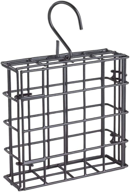 Suet Cage Bird Feeder, Fruit and Suet Feeder, Single Cake Capacity ,Black