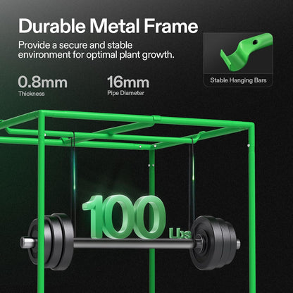 S326 36"X20"X63" Grow Tent, High Reflective Mylar with Observation Window and Floor Tray for Hydroponics Indoor Plant for VS1000/VS2000