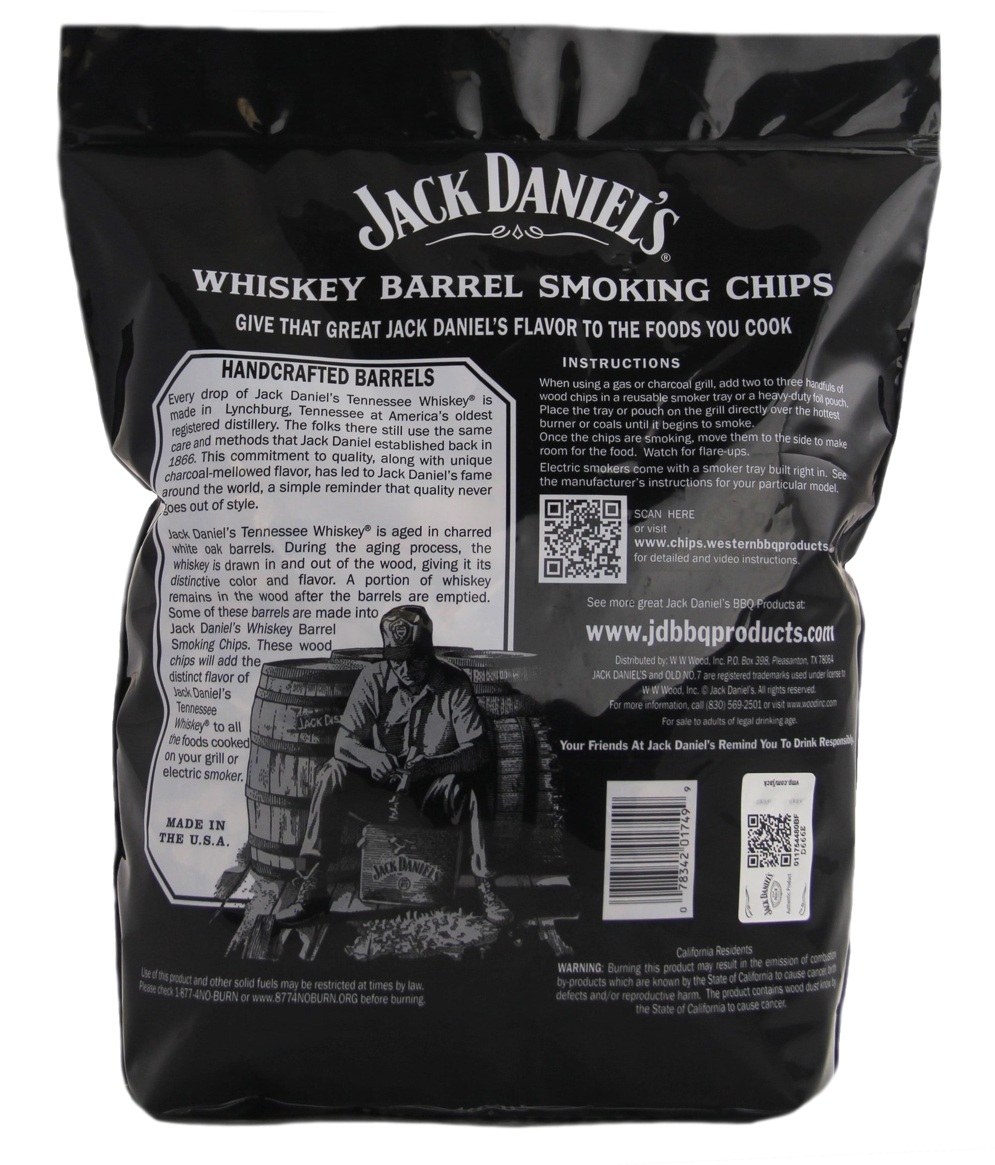 Tennessee Whiskey Barrel Smoking Chips 180 Cubic Inches