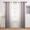 Ombre Faux Linen Sheer Curtains - Gradient Semi Voile Grommet Top Curtains for Bedroom and Living Room, Set of 2 Window Curtain Panels, 52 X 84 Inches Long, Rose Grey