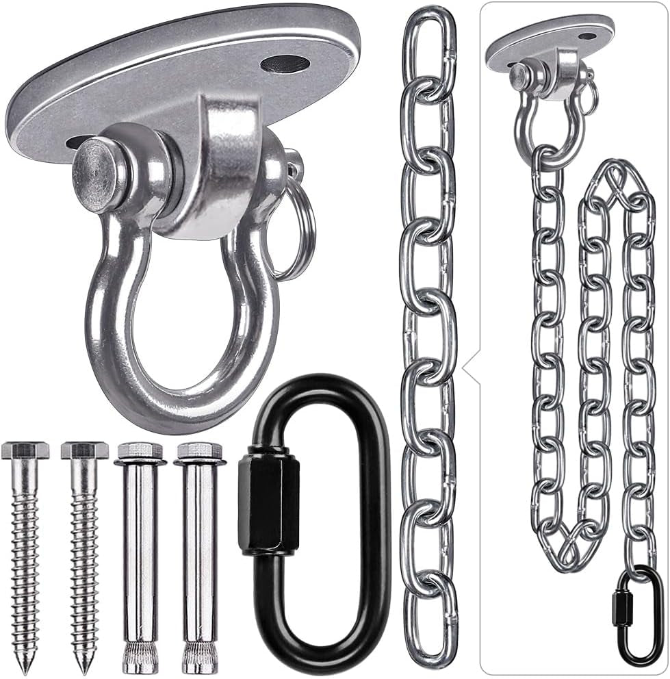 Heavy Duty Swing Hanger with Chain and Screws - Hammock Chair Hanging Kit for Indoor & Outdoor Use - 1000 LB Capacity