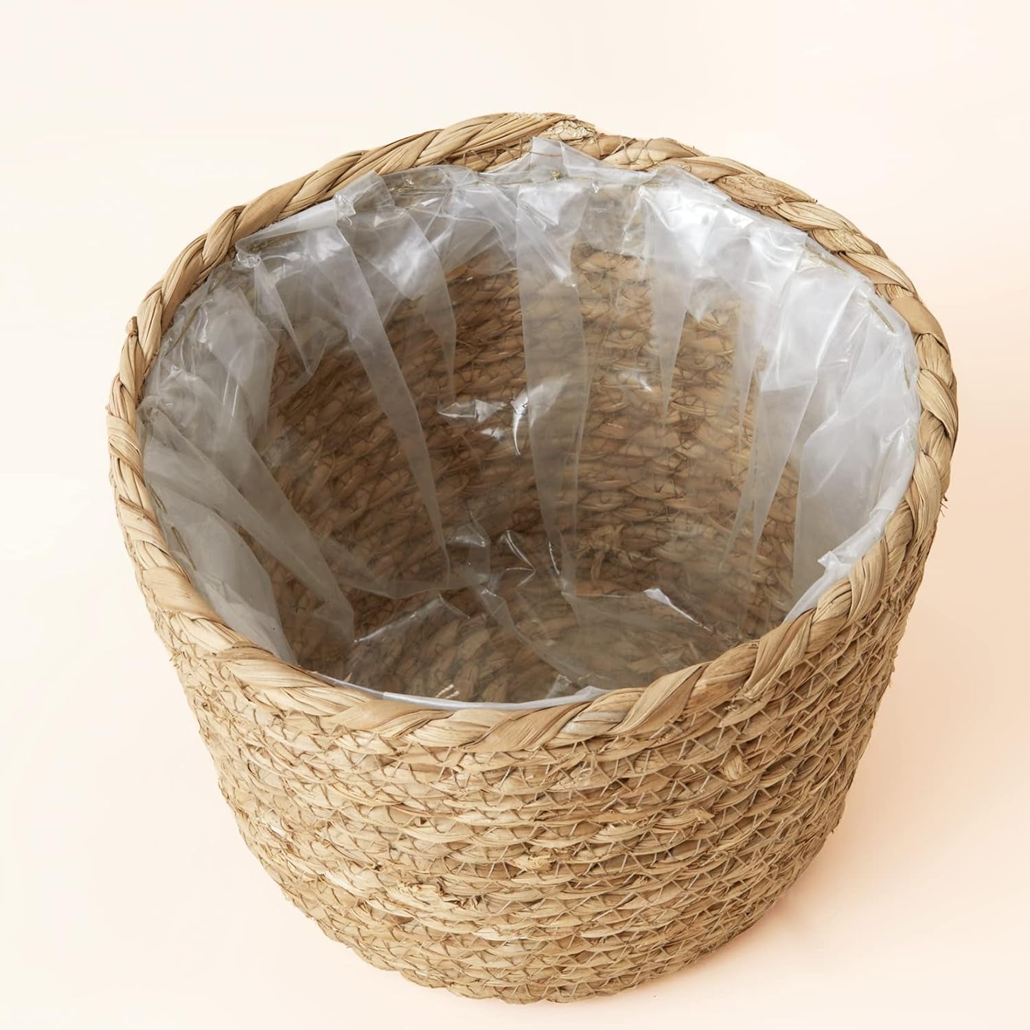 Seagrass Planter Basket Indoor, Flower Pots Cover, Plant Containers, Natural(3-Pack) 10.2"+8.7"+6.7"