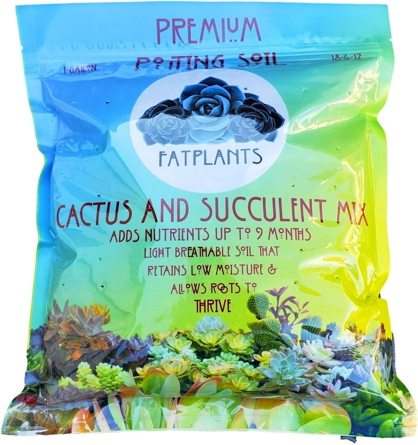 Premium Cacti and Succulent Potting Mix Soil - for Cactus Palm Tree Citrus Plant Grown in Gardening Containers - Indoors & Outdoors Use - with Natural Food/Fertilizer