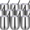 Wine Tumblers Bulk 12 Pack, 12Oz Stainless Steel Stemless Wine Glass with Lids and Straws, Double Wall Vacuum Insulated Tumbler Cup, Coffee Mug for Cold Hot Drinks