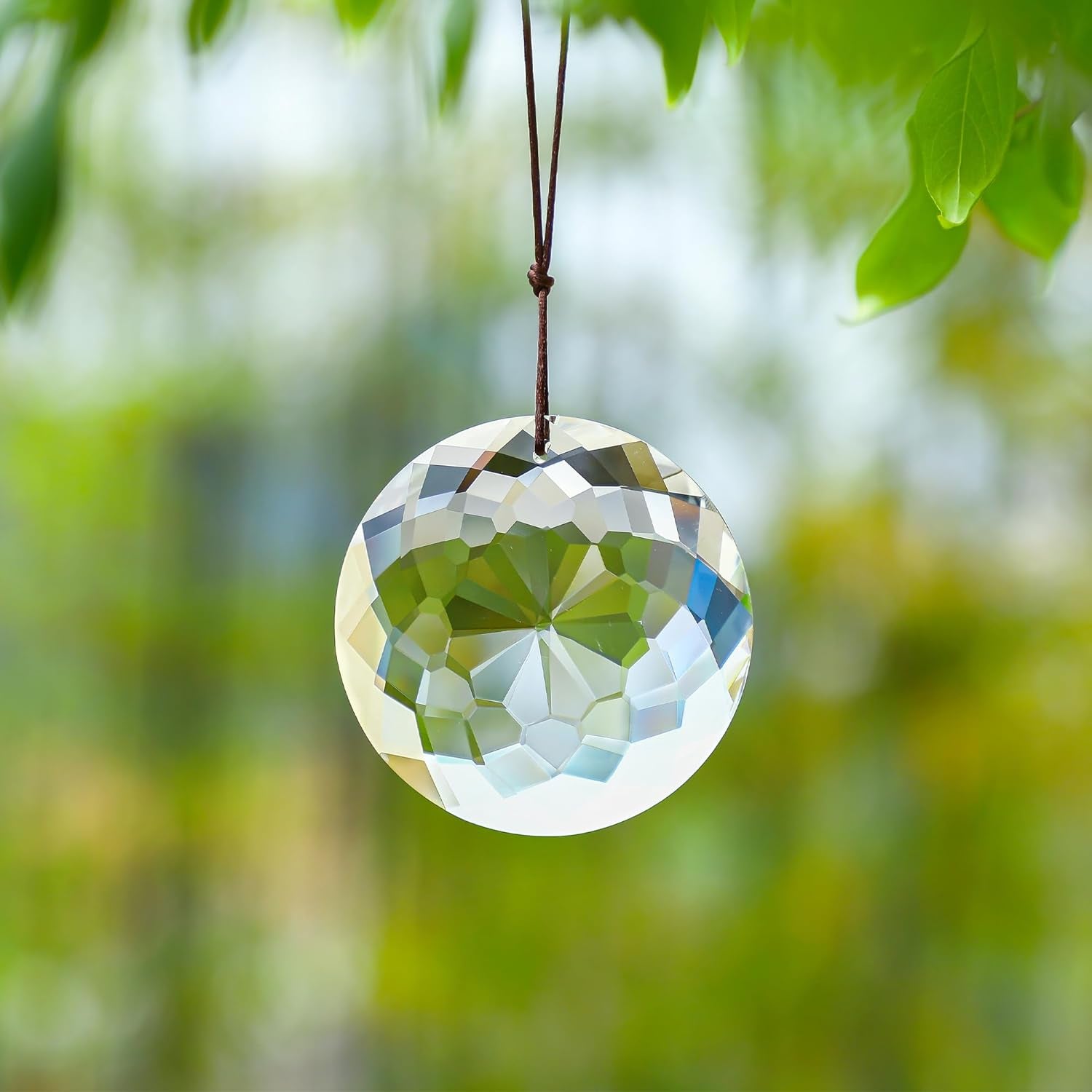 Hanging Crystal Suncatcher Clear Chandelier Crystals Flower of Life Prisms Sun Catcher Window Indoor Ornament Crafts(75Mm)