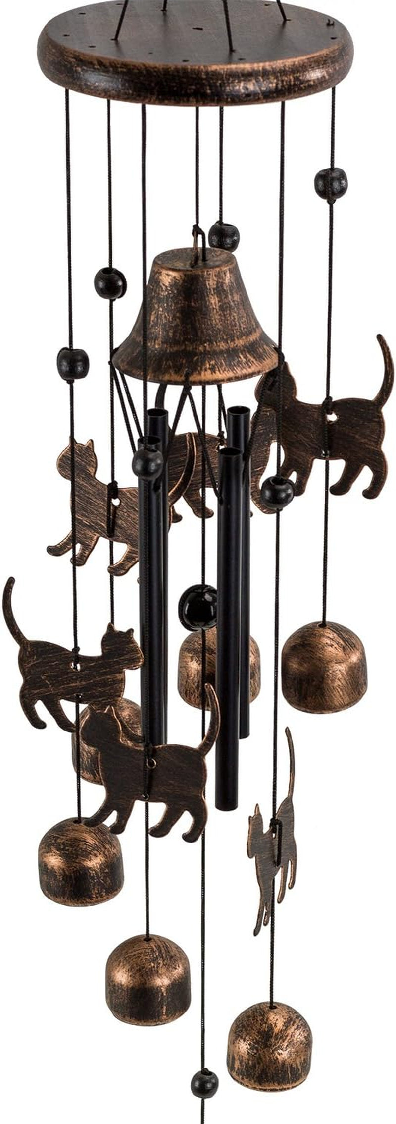 27-Inch H Cats Wind Chimes for outside Unique Kitten Memorial Windchimes Outdoor Decorations Garden Decor Cat Lover Gift for Women, Mom, Grandma, Unisex