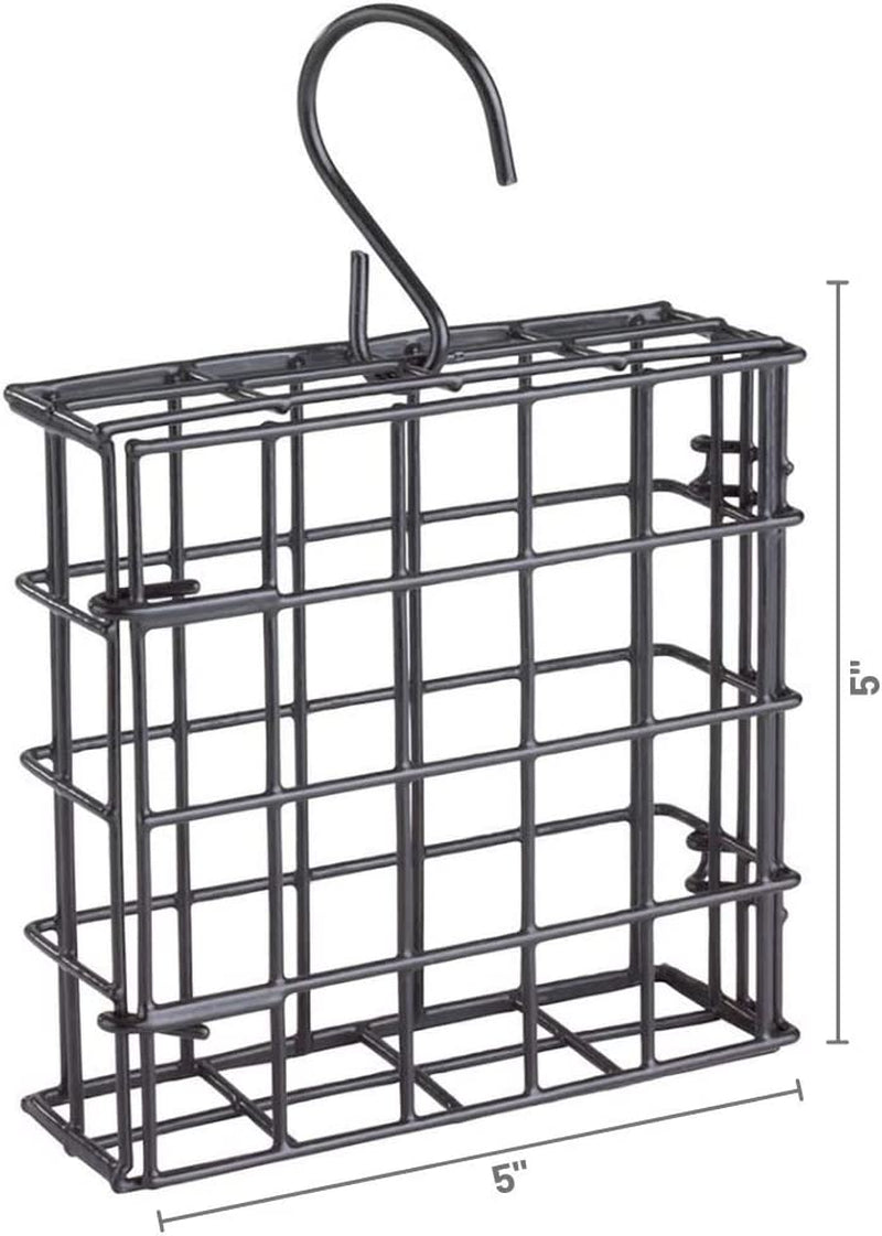 Suet Cage Bird Feeder, Fruit and Suet Feeder, Single Cake Capacity ,Black