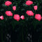 Outdoor Solar Powered Rose Lights, Decorative Flower Lamp, for Garden Yard Patio Pathway Lighting, Rainproof, Pink 2 Pack