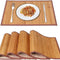 Bamboo Placemats for Dining Table, Placemats Set of 4,Stain-Resistant,Heat-Resistant Place Mats,Durable and Sturdy Dining Place Mats for Kitchen Table (Original)