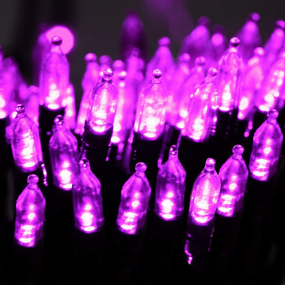 Halloween String Lights Outdoor, 33Feet 100 LED Waterproof Christmas Lights with 8 Lighting Modes for Halloween Garden Party Christmas Xmas Tree Lights Decor(Purple)