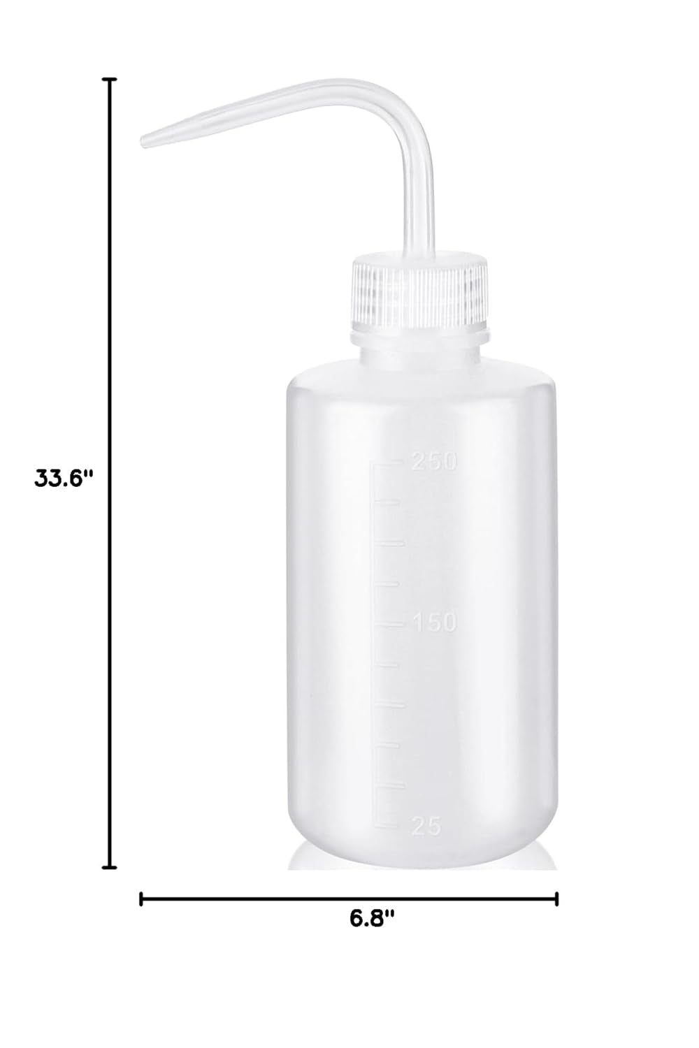 Plastic Squeeze Bottle Leak Proof, 250Ml | 8.5Oz White Wash Bottle Chemical, LDPE, Safety, Medical with Narrow Mouth Scale Labels for Succulent Tattoo Label Watering (1 Bottle)