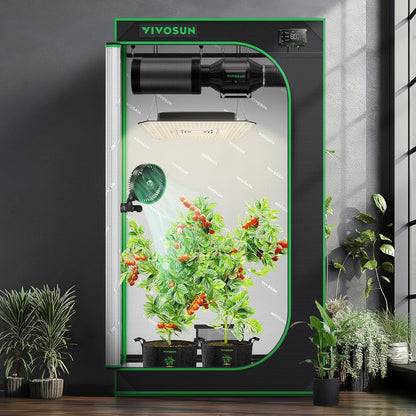 S326 36"X20"X63" Grow Tent, High Reflective Mylar with Observation Window and Floor Tray for Hydroponics Indoor Plant for VS1000/VS2000