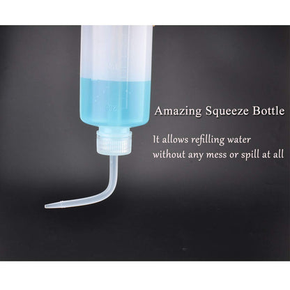 Plastic Squeeze Bottle Leak Proof, 250Ml | 8.5Oz White Wash Bottle Chemical, LDPE, Safety, Medical with Narrow Mouth Scale Labels for Succulent Tattoo Label Watering (1 Bottle)