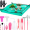 25Pcs Mini Garden Hand Transplanting Succulent Tools Set, 39.4" Thickened Repotting Mat & Plant Tag, Miniature Planting Indoor Fairy Care, Potting, Cactus, Houseplant Bonsai Tool Kit (Pink)