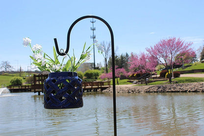 Ashman Black Shepherd Hook 48 Inch (2 Pack), 10MM Thick, Super Strong, Rust Resistant Steel Hook Ideal for Use at Weddings, Hanging Plant Baskets, Solar Lights, Lanterns, Bird Feeders.